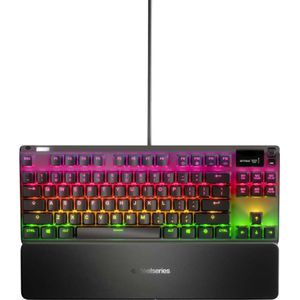 SteelSeries Apex 7 TKL - mechanisch gamingtoetsenbord - compacte vorm - OLED-display - rode schakelaars - Duitse qwertz-indeling