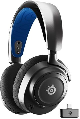 SteelSeries Arctis Nova 7P Wireless Multi-Plattform Gaming-Headset– PS5,PC – Magnetische Neodym-Treiber– 2,4 GHz + Mischbarer Bluetooth-Sound – 38 Std. Akkulaufzeit�– ClearCast Gen 2 KI-Mik