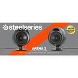 SteelSeries Arena 3 - Full-Range 2.0 Gaming-Lautsprecher – Fesselndes Audio – Intuitive Bedienung – 4-Zoll-Treiber – Kabelgebunden oder Bluetooth – 3,5-mm Aux-Anschluss – PC, Mac, Mobilgeräte, Black