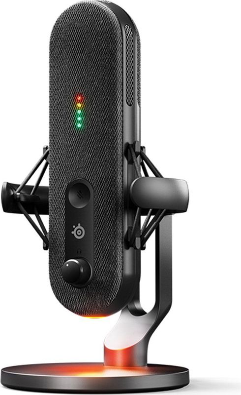 SteelSeries Alias USB-Mikrofon für PC – 3 Mal größere Kapsel fürs Gaming, Streaming und Podcasting – KI-gestützte Geräuschunterdrückung – LED-Stummschalttaste + Pegelüberwachung – Stoßdämpfer