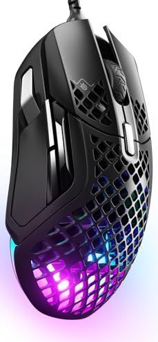 SteelSeries Aerox 5 - RGB Gaming-Mouse mit Öffnungen in der Oberfläche - Federleicht und wasserabweisend - Optischer TrueMove Air-Sensor mit 18.000 DPI