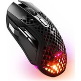 SteelSeries Aerox 5 Wireless – RGB Gaming-Mouse mit Öffnungen in der Oberfläche – Federleichtes, wasserabweisendes Design – 9 Tasten – Bluetooth/2,4 GHz – Optischer TrueMove Air-Sensor mit 18.000 DPI