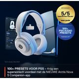 SteelSeries Arctis Nova 5P Wireless - Gaming Headset Multi-System -PS5,Switch 2,PC - Magnetische Neodym-Treiber -Über 100 Audio Presets -60H Akkulaufzeit -2,4 GHz oder BT -ClearCast Gen2.X-Mikr -Weiß