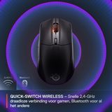 SteelSeries - Rival 3 Wireless Gen 2 - Draadloze Gamingmuis - Zwart - 2.4Ghz & Bluetooth - 18.000 DPI