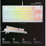 SteelSeries Apex 3 TKL - Wit - RGB Gaming Toetsenbord - FR Azerty - IP32 Waterbestendig