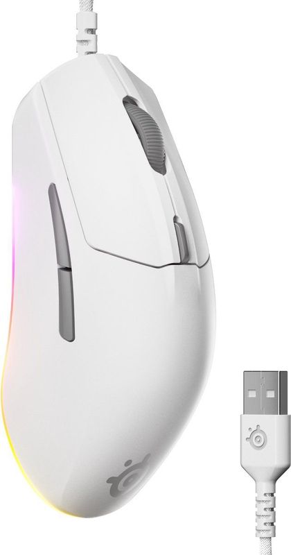 SteelSeries - Rival 3 Gen 2 - Muis - Wit - Bedraad