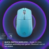 SteelSeries - Rival 3 Wireless Gen 2 - Draadloze Gamingmuis - Aqua - 2.4Ghz & Bluetooth - 18000 DPI