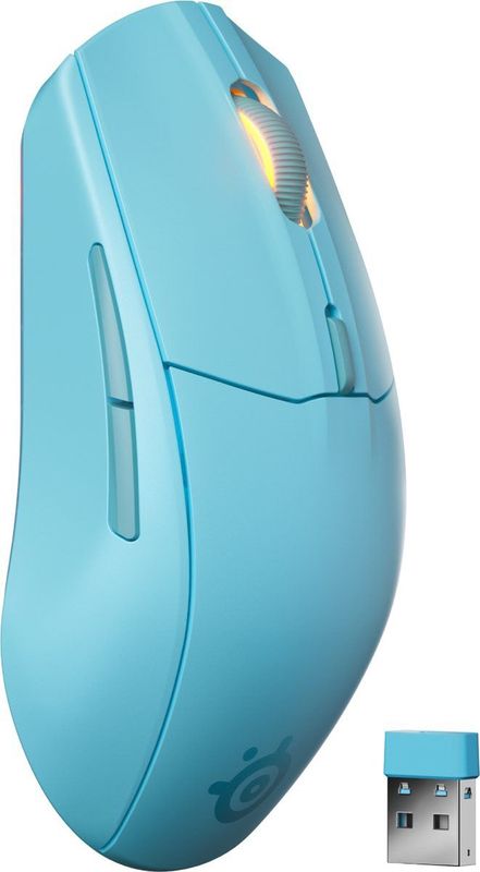SteelSeries - Rival 3 Wireless Gen 2 - Draadloze Gamingmuis - Aqua - 2.4Ghz & Bluetooth - 18000 DPI
