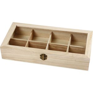 Houten Theekist Met Glazen Deksel