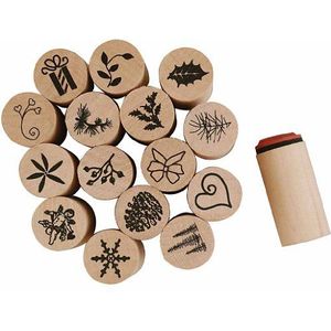 Creativ 28580 Deco Art Stempels, D: 20 mm, Kerstmis, 15 asstd