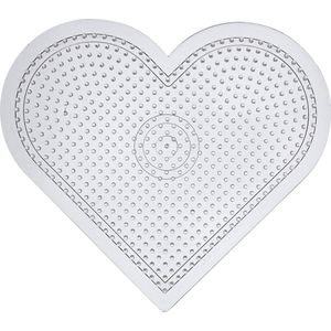 Creotime Onderplaat Strijkkralen Transparant Hart 15 Cm