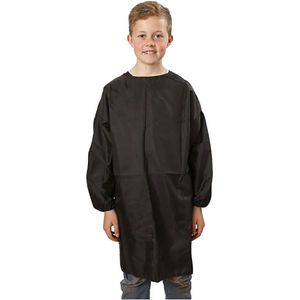 Creativ Company - Kunstenaarsschort - Zwart - Lange Mouwen - Voor Kinderen 7-12 Jaar