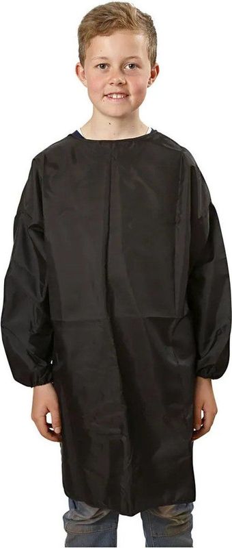 Creativ Company - Kunstenaarsschort - Zwart - Lange Mouwen - Voor Kinderen 7-12 Jaar