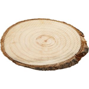 Creativ Decoratie boomschijven met bast - 12x - 9 x 6 cm - boomschijfjes DIY - hout