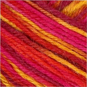 CC Creotime Sokkenwol - Multigekleurd Rood Oranje - 50gr - 75% Wol 25% Nylon