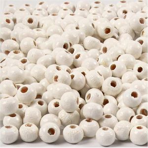 CC Houten Kralen 5 mm Wit 150 stuks