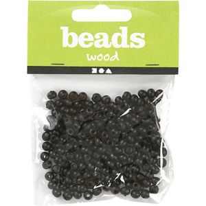 Creotime Houten Kralen Zwart 0,5 Cm 150 Stuks