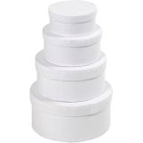 Ronde dozen, d: 8+10+12+14 cm, h: 4+5+6+7 cm, 4stuks