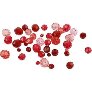 Creativ Company Facetkralen mix rood harmonie, 45 gram
