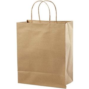 Kasanni 30 stuks papieren zakken met handvat, kleurrijke geschenkzakjes, papieren zakken voor kinderverjaardag in 6 kleuren, cadeautjeszakjes, voor kinderverjaardag, bruiloft, giveaways, feest 20 x 14