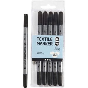 Creativ Company, Marker, Textielmarker (Black, 3.60 mm, 6 x)