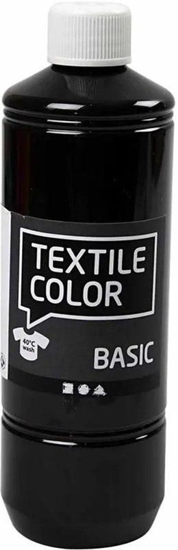 CC - Textielverf - Zwart - 500ml - Semi-dekkend op Waterbasis