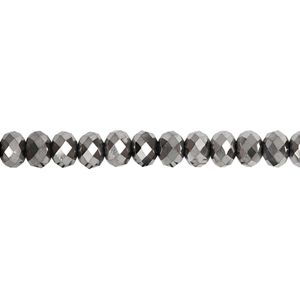 Facet Kralen Metallic Grijs, 100st.