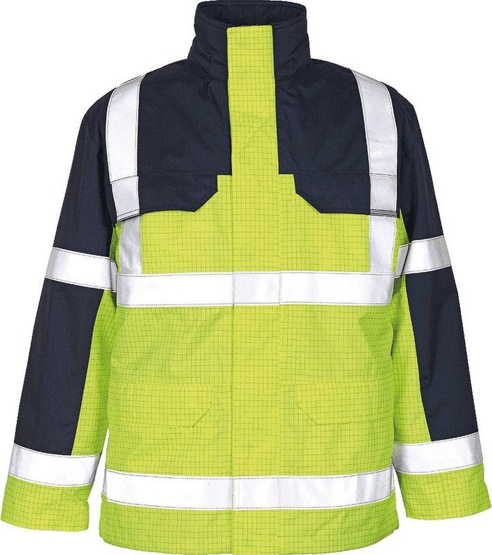Mascot - Multisafe Parka - Hi-Vis Geel/Marine - Antistatisch, Vlamvertragend, Ademend
