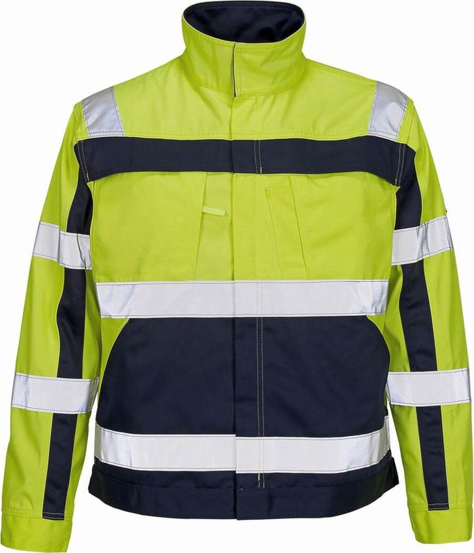 Mascot - Safe Compete - Jas - Hi-Vis Geel/Marine - Polyester/Katoen