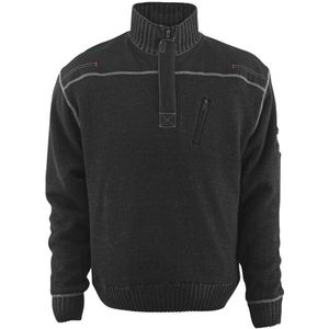 Mascot - Frontline - Gebreide Trui met Korte Rits - Zwart -