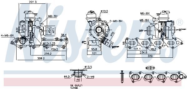 NISSENS Turbocharger OPEL,FORD,FIAT 93460 6001080002,9840533580,2104859 Turbolader,Turbocompressor,Turbocharger 95526029,1871356,2596590,9804265280