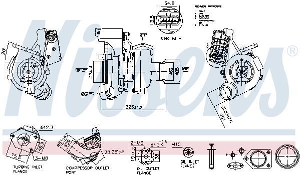 NISSENS Turbocharger BMW 93564 7810190,11652287497,11657810190 Turbolader,Turbocompressor,Turbocharger 2287497,2414336,11652414336,11652433154
