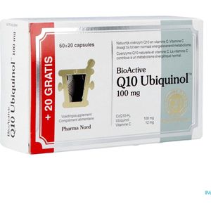 BioActive - Q10 100mg - 60+20 Capsules - Gereduceerde Vorm van Q10