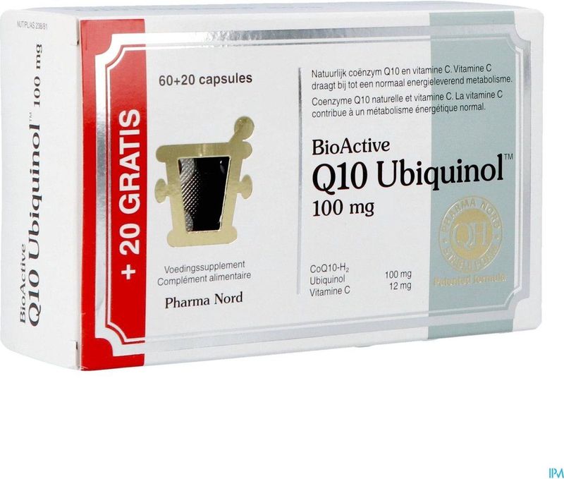 BioActive - Q10 100mg - 60+20 Capsules - Gereduceerde Vorm van Q10