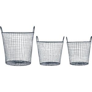 Wire set van 3 manden zwart