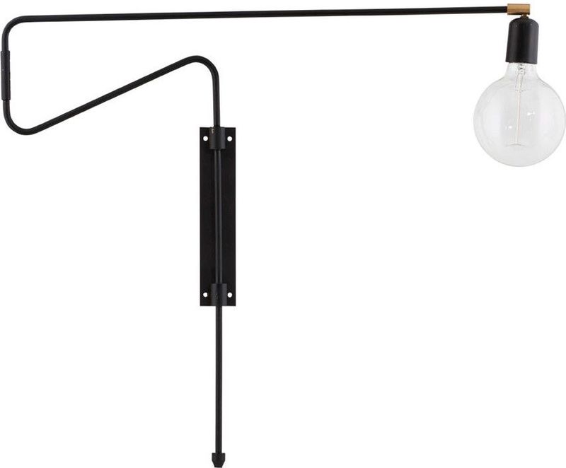 Swing-Wandleuchte schwarz Metall Messing einstellbar