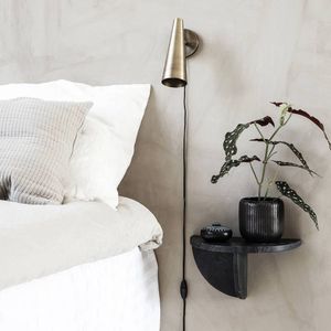 House Doctor - Mega Bijzettafel - Zwart - Marmer - Messing