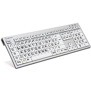 Logickeyboard LKB-LPRNTBW-AJPU-EN USB QWERTY Duits multitoetsenbord (DE, Bedraad), Toetsenbord, Veelkleurig