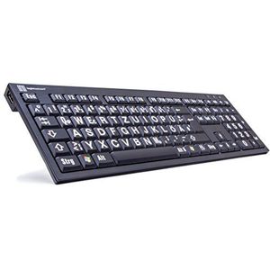Logickeyboard XL Print PC Slim Line NERO (DE, Bedraad), Toetsenbord, Zwart