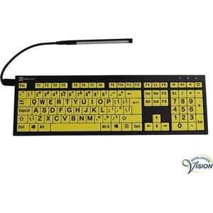 Nero - Toetsenbord - Qwerty met verlichting - Zwart op geel