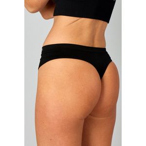 Pure Lime - String - Naadloos - Zwart - hardloopondergoed - sportonderbroek - dames - maat L/XL