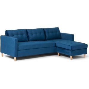 Marino Bank BA2 - Chaise Longue in Velour Blue: High-Quality, Comfortable, and Stylish Furniture at Affordable Prices