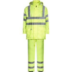 Fluor gele HI-Vis regenpak van Lyngsøe Rainwear XS