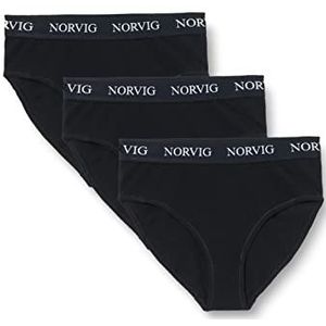 NORVIG Dames 3-Pack Maxi Black Briefs, XS