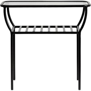 Nordal - Side table, black, w/glass plate, bars