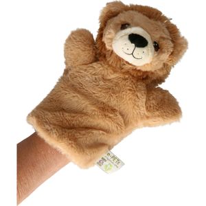 Nature Planet handpop Leeuw - 24 cm - poppenkast dieren poppen - bruin - poppentheater