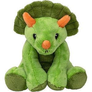 Pluche Knuffel Dinosaurus Triceratops van 20 cm - Speelgoed Knuffeldieren Dinosauriers