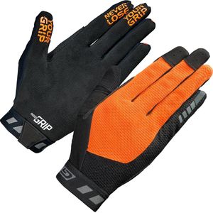 GripGrab - Vertical InsideGrip Lange Vinger Zomer Race MTB Gravel Fietshandschoenen zonder Padding - Oranje Hi-Vis - Unisex - Maat M