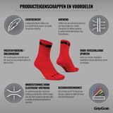 GripGrab - Classic Regular Cut - Fietssokken - Rood - 1 Paar Coolmax