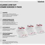 GripGrab - Classic Low Cut 3PACK Fietssokken - Wit - Coolmax - 3 Paar